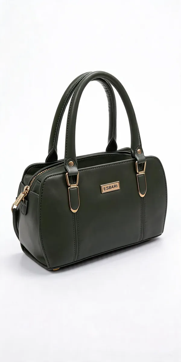 Green_Pu_Leather_Structured_Handbag_For_Women