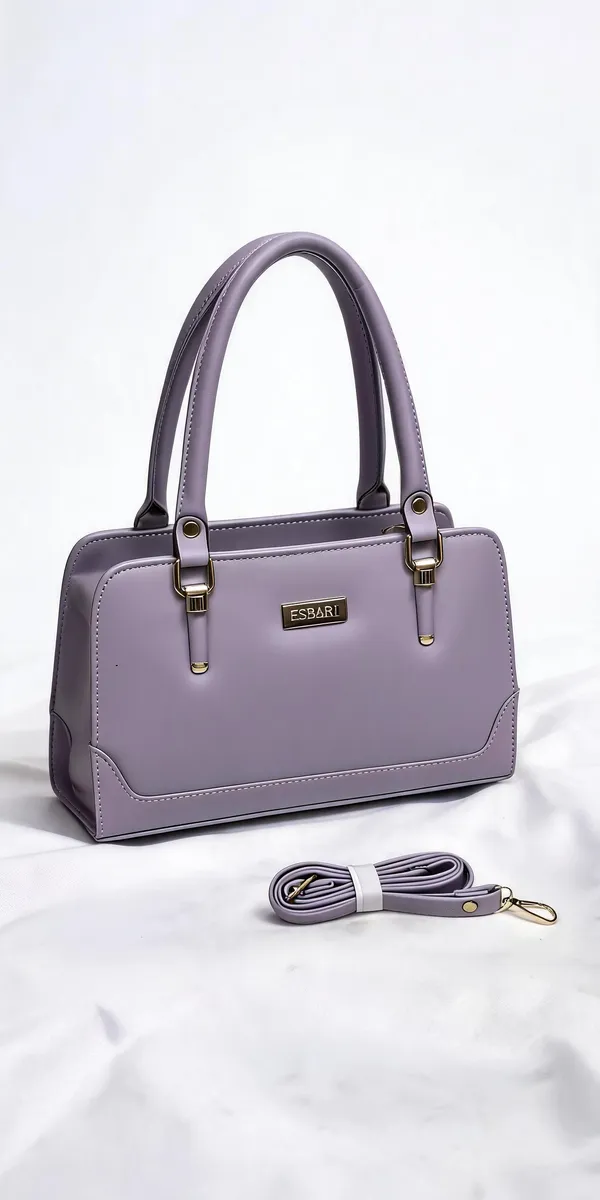 Lavender_Pu_Leather_Structured_Handbag_For_Women