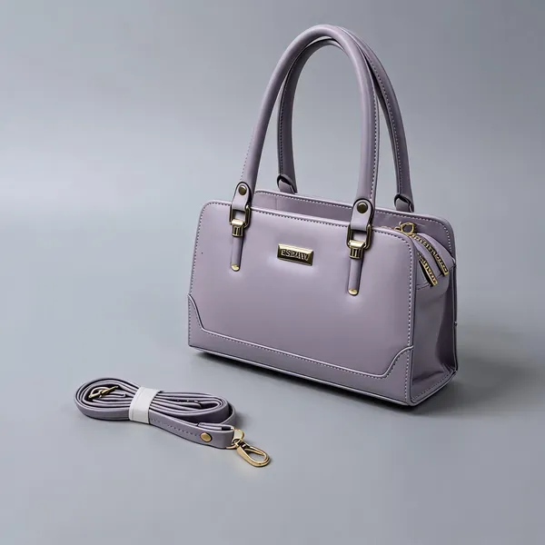 Lavender_Pu_Leather_Structured_Handbag_For_Women