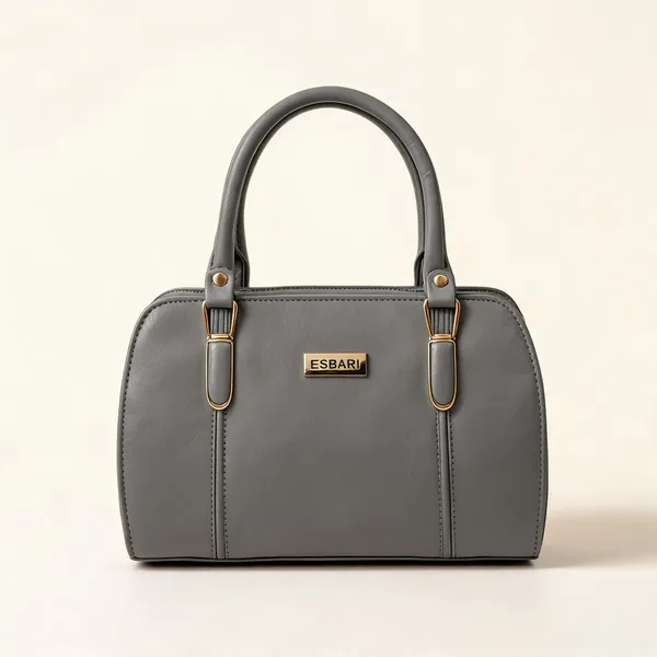 Grey_Pu_Leather_Structured_Handbag_For_Women