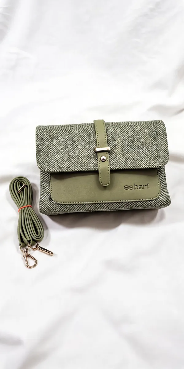 Olive_Green_Pu_Leather_Textured_Crossbody_Bag_For_Women