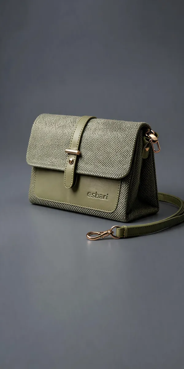 Olive_Green_Pu_Leather_Textured_Crossbody_Bag_For_Women