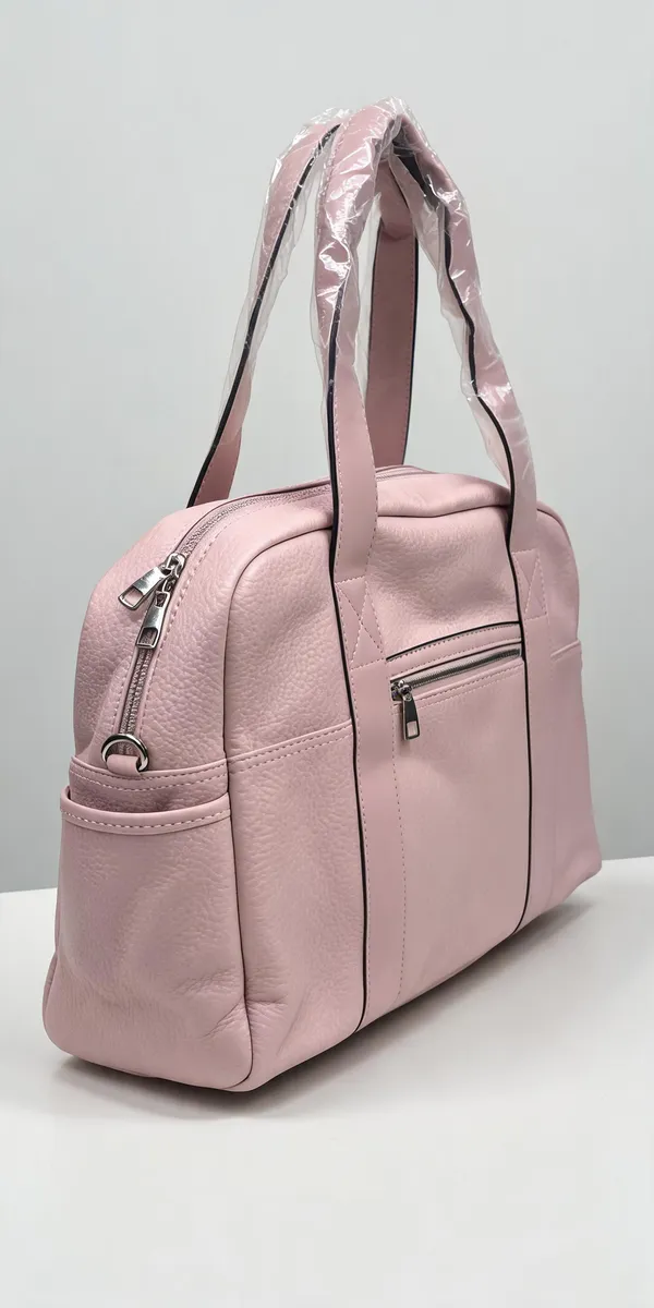 Pink_Pu_Leather_Handheld_Handbag_For_Women