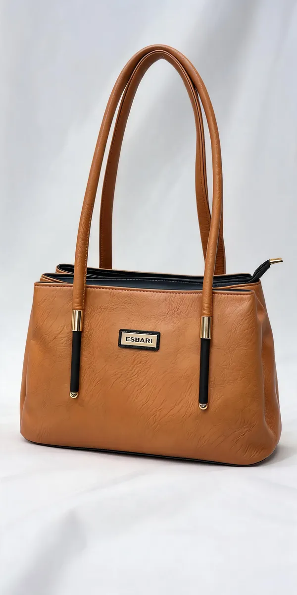 Tan_Pu_Leather_Tote_Bag_For_Women