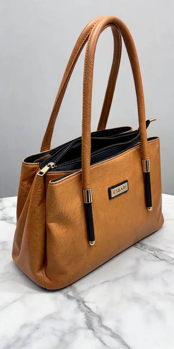 Tan_Pu_Leather_Tote_Bag_For_Women