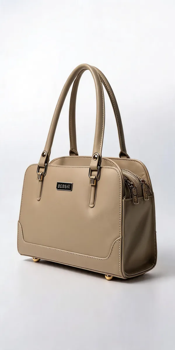 Beige_Pu_Leather_Structured_Handbag_For_Women