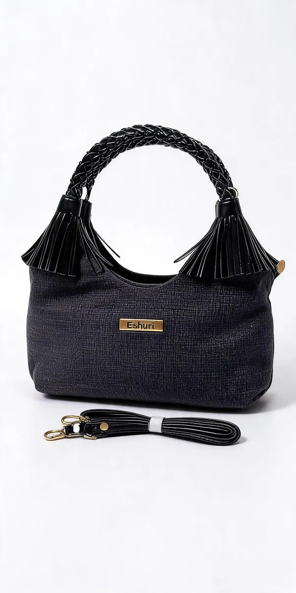 Black_Pu_Leather_Textured_Hobo_Bag_For_Women