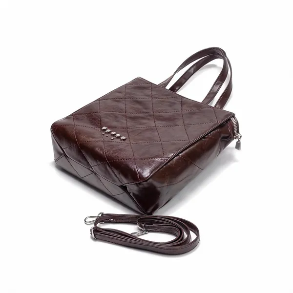 Brown_Pu_Leather_Quilted_Tote_Bag_For_Women
