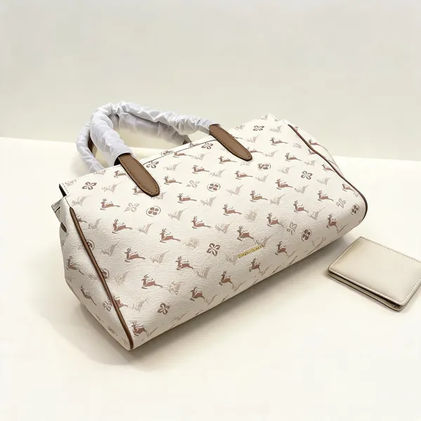 Cream_Pu_Leather_Printed_Tote_Bag_For_Women