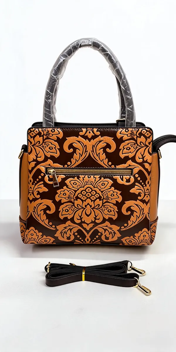 Brown_Pu_Leather_Printed_Handbag_For_Women