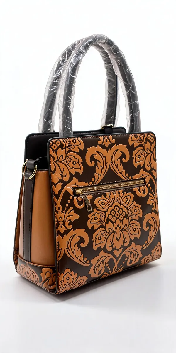 Brown_Pu_Leather_Printed_Handbag_For_Women