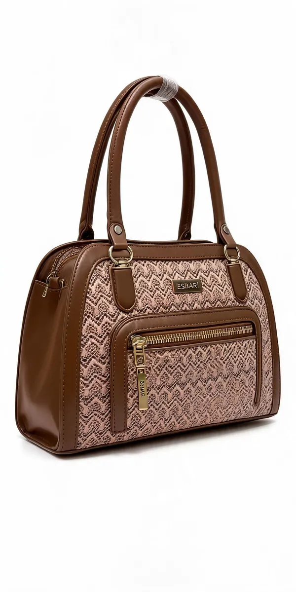 Brown_Pu_Leather_Textured_Structured_Handbag_For_Women