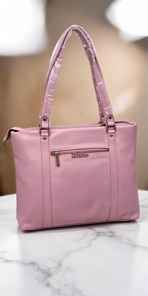 Pink_Pu_Leather_Tote_Bag_For_Women