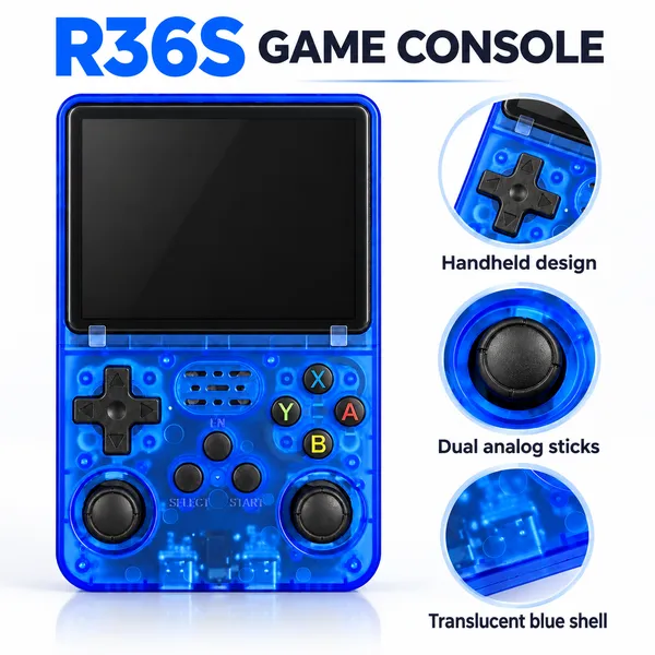 Blue_Transparent_R36S_Handheld_Gaming_Console