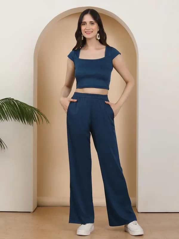 Blue_Cotton_Blend_Co-Ord_Set_For_Women