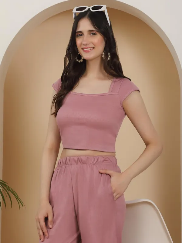 Pink_Cotton_Blend_Co-Ord_Set_For_Women