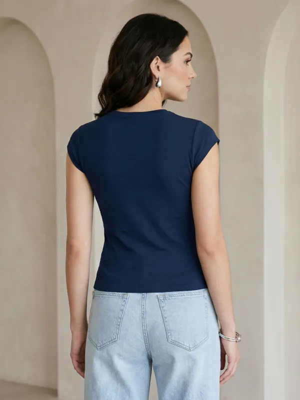 Navy_Blue_Cotton_Top_For_Women