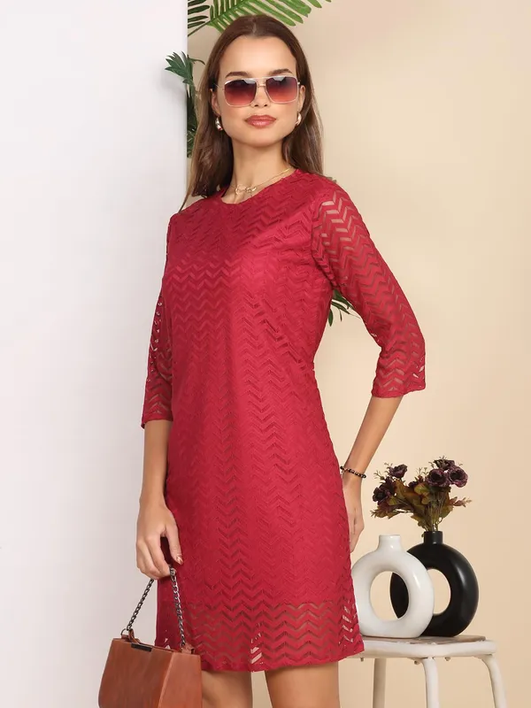 Dressitude-Maroon-Dress