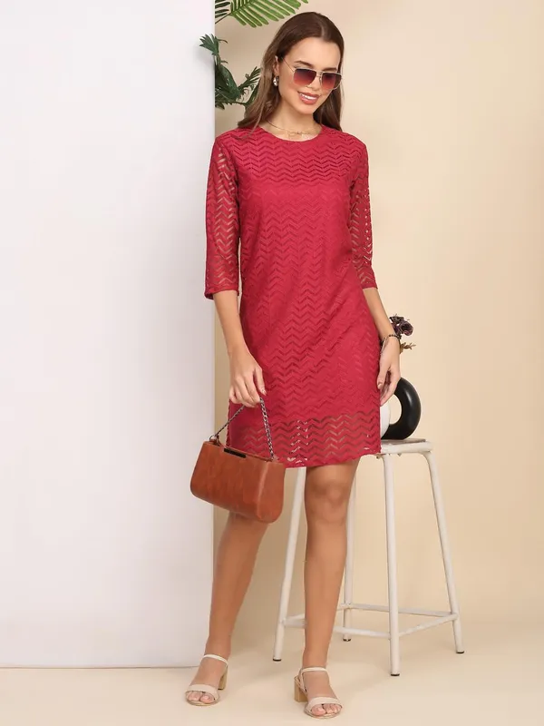 Dressitude-Maroon-Dress