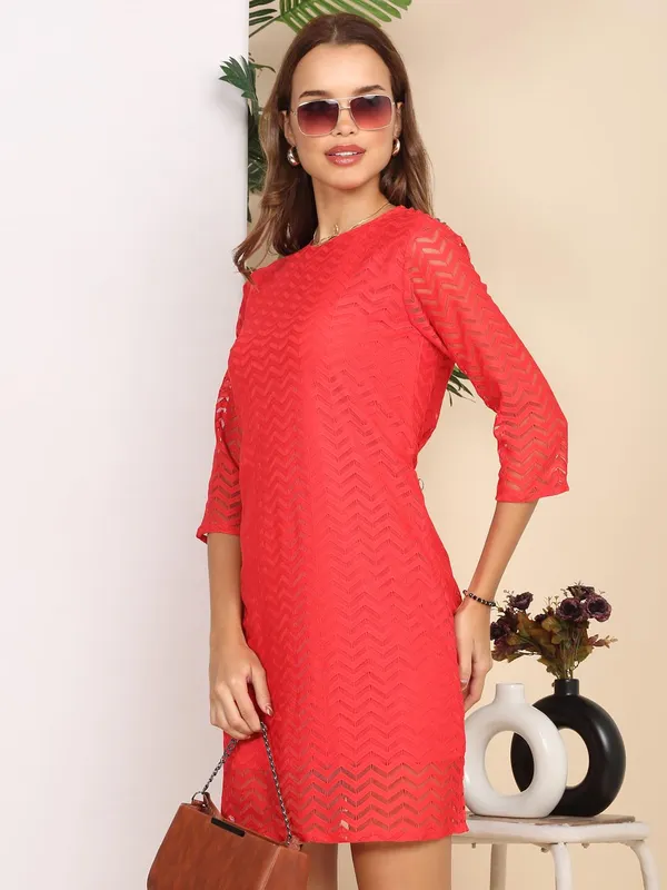 Red_Poly_Cotton_Dress_For_Women
