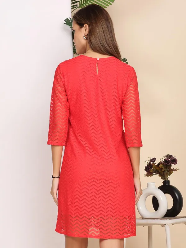 Red_Poly_Cotton_Dress_For_Women