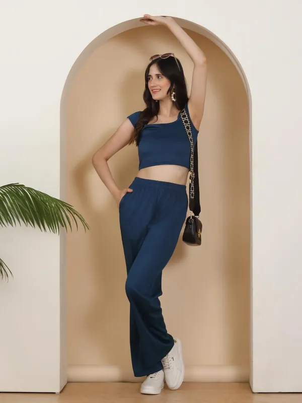Blue_Poly_Cotton_Pyjama_For_Women
