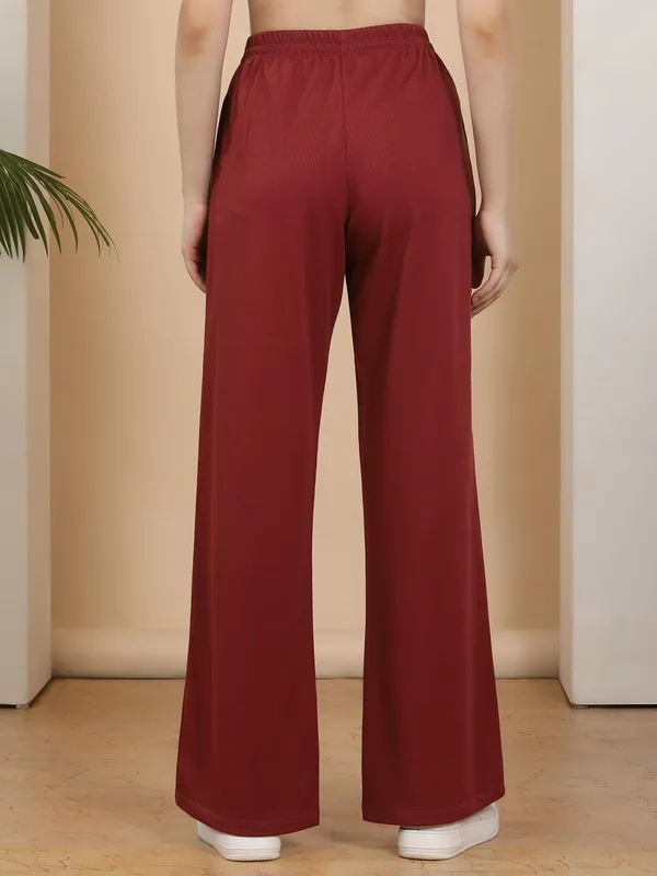 Maroon_Poly_Cotton_Pyjama_For_Women
