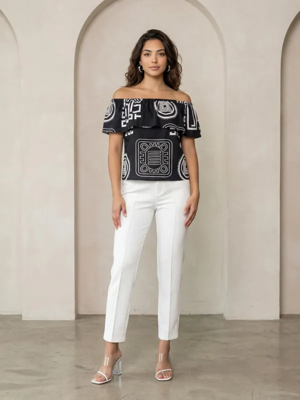 Black_Cotton_Ruffle_Top_For_Women