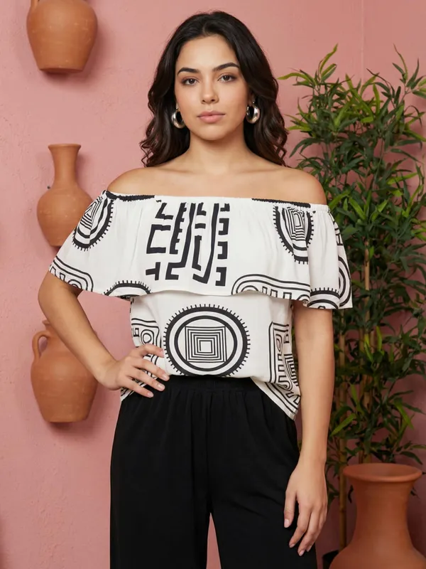 White_Cotton_Ruffle_Top_For_Women