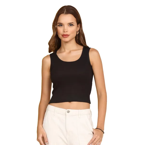 Dressitude-Black-Ribbed_Crop_Top