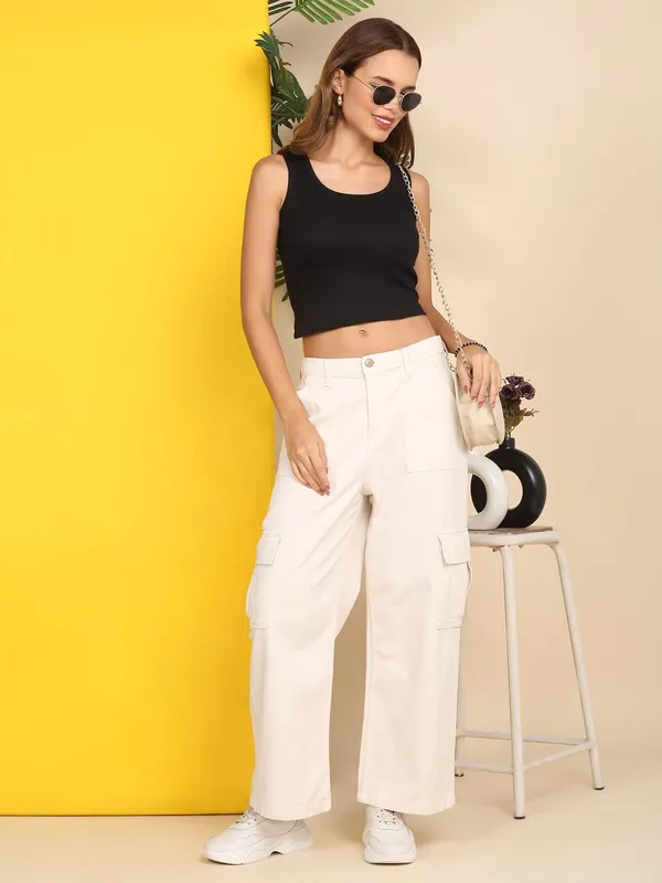 Black_Cotton_Ribbed_Crop_Top_For_Women
