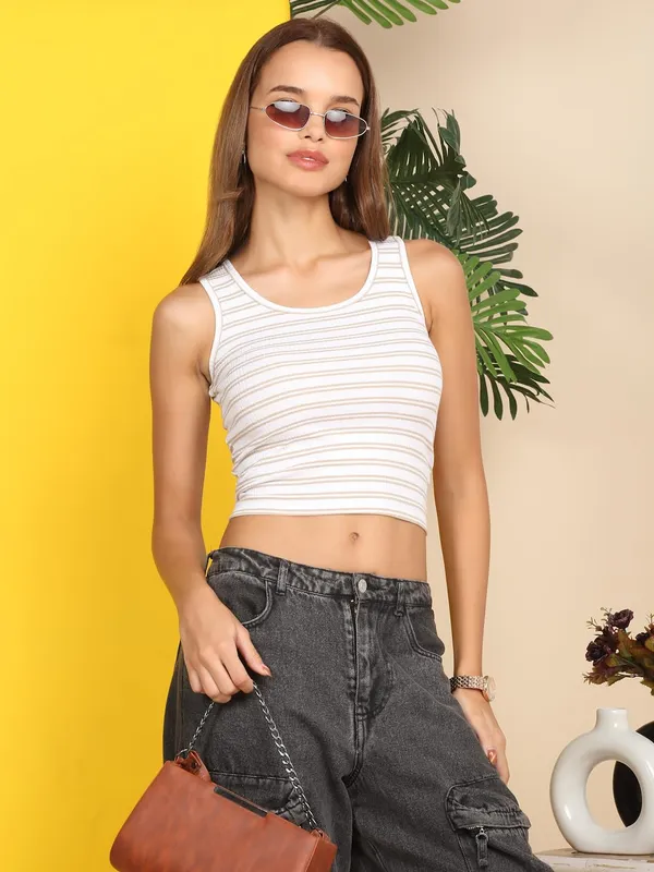 Dressitude-Cream-Ribbed_Crop_Top
