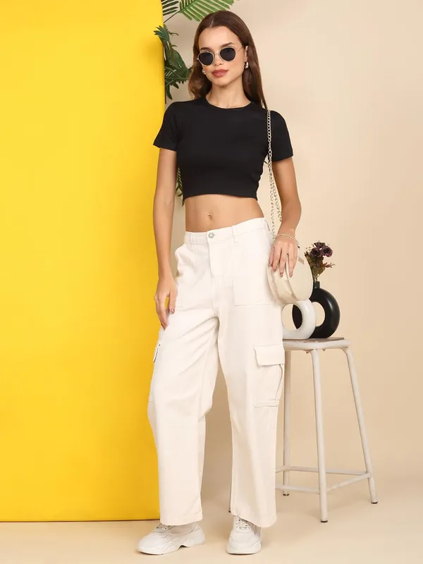Dressitude-Black-Ribbed_Crop_Top