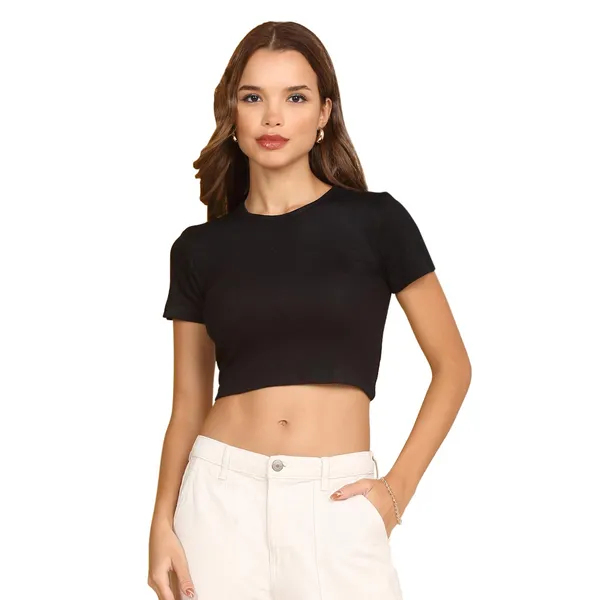Dressitude-Black-Ribbed_Crop_Top