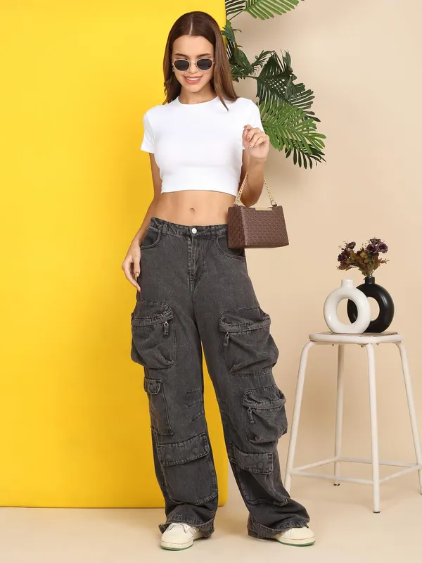 White_Poly_Cotton_Ribbed_Crop_Top_For_Women