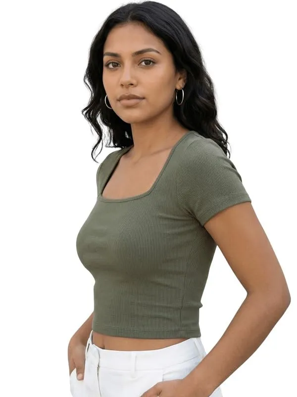 Dressitude-Green-Ribbed_Top