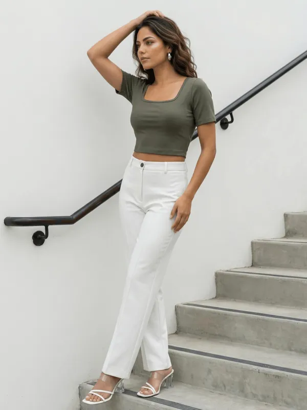 Dressitude-Green-Ribbed_Top