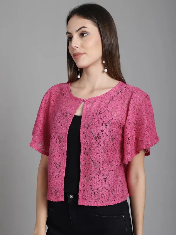 Fuchsia_Pink_Cotton_Shrug_For_Women