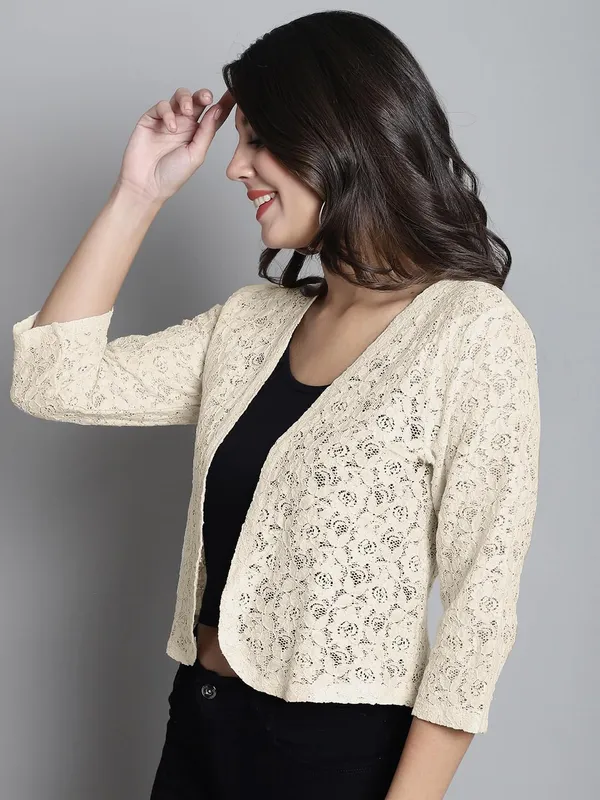 Cream_Cotton_Shrug_For_Women