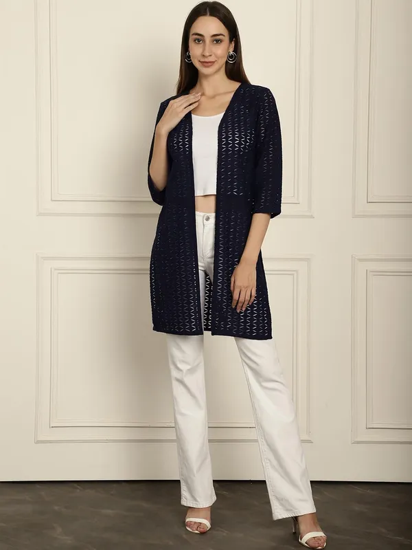 Navy_Blue_Lace_&_Cotton_Shrug_For_Women