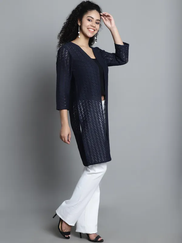 Carbon_Blue_Lace_&_Cotton_Shrug_For_Women