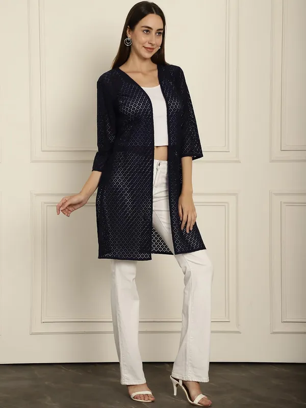 Dark_Grey_Lace_&_Cotton_Shrug_For_Women