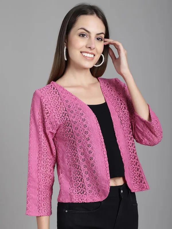 Pink_Lace_&_Cotton_Shrug_For_Women