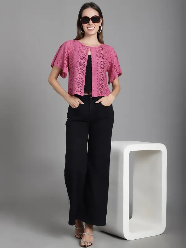 Pink_Lace_&_Cotton_Shrug_For_Women