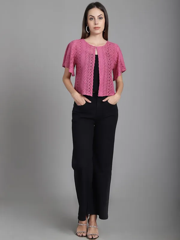 Pink_Lace_&_Cotton_Shrug_For_Women