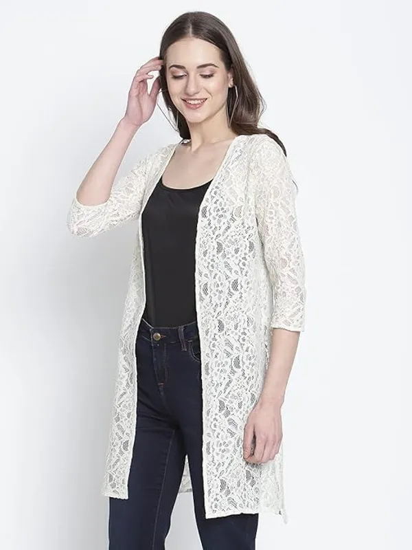 White_Lace_&_Cotton_Shrug_For_Women
