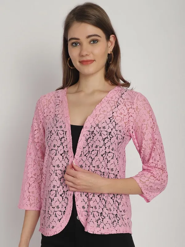 Light_Pink_Lace_&_Cotton_Shrug_For_Women