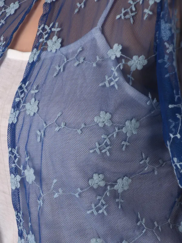 Royal_Blue_Cotton_Shrug_For_Women
