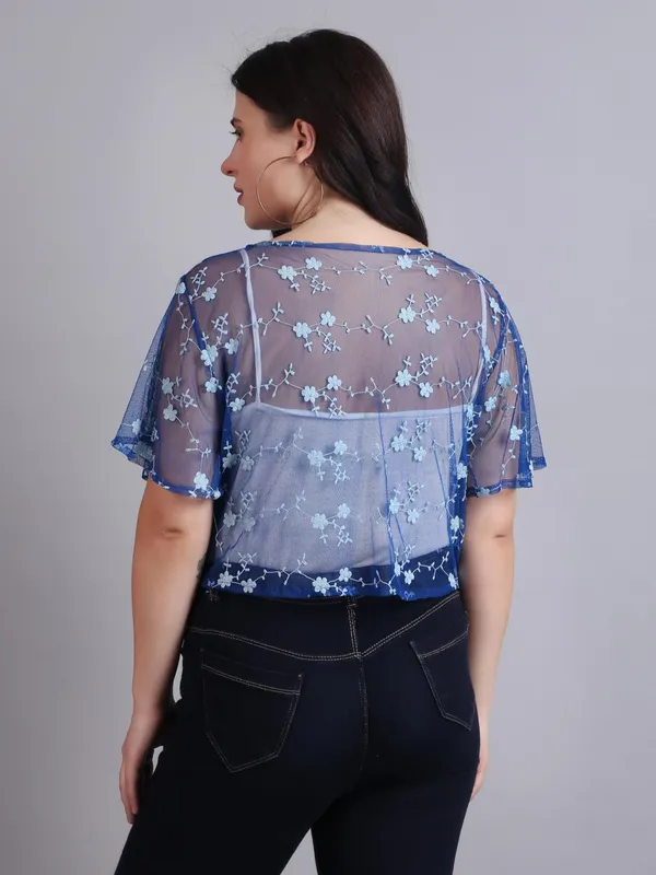 Royal_Blue_Cotton_Shrug_For_Women