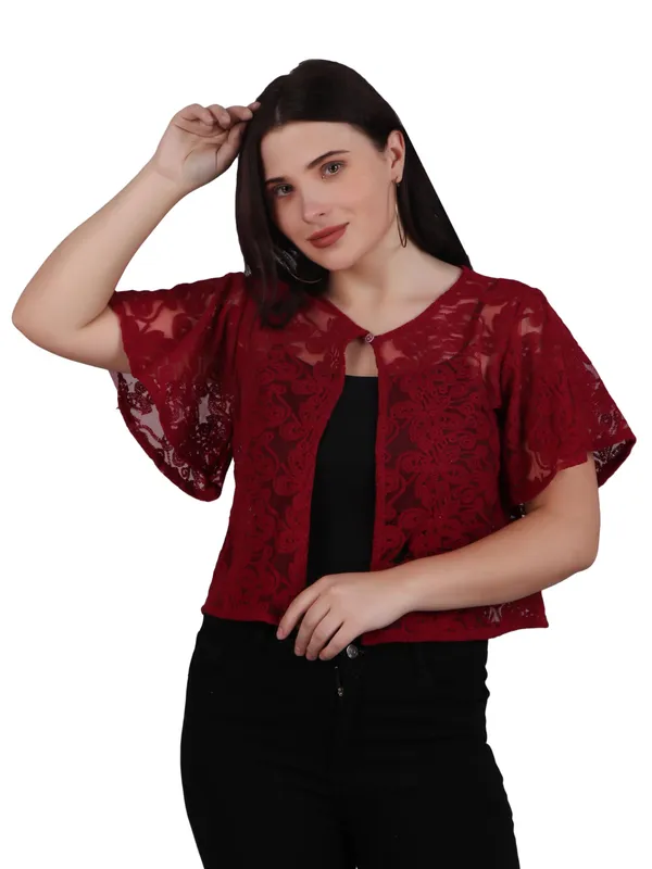Dressitude-Maroon-Shrug